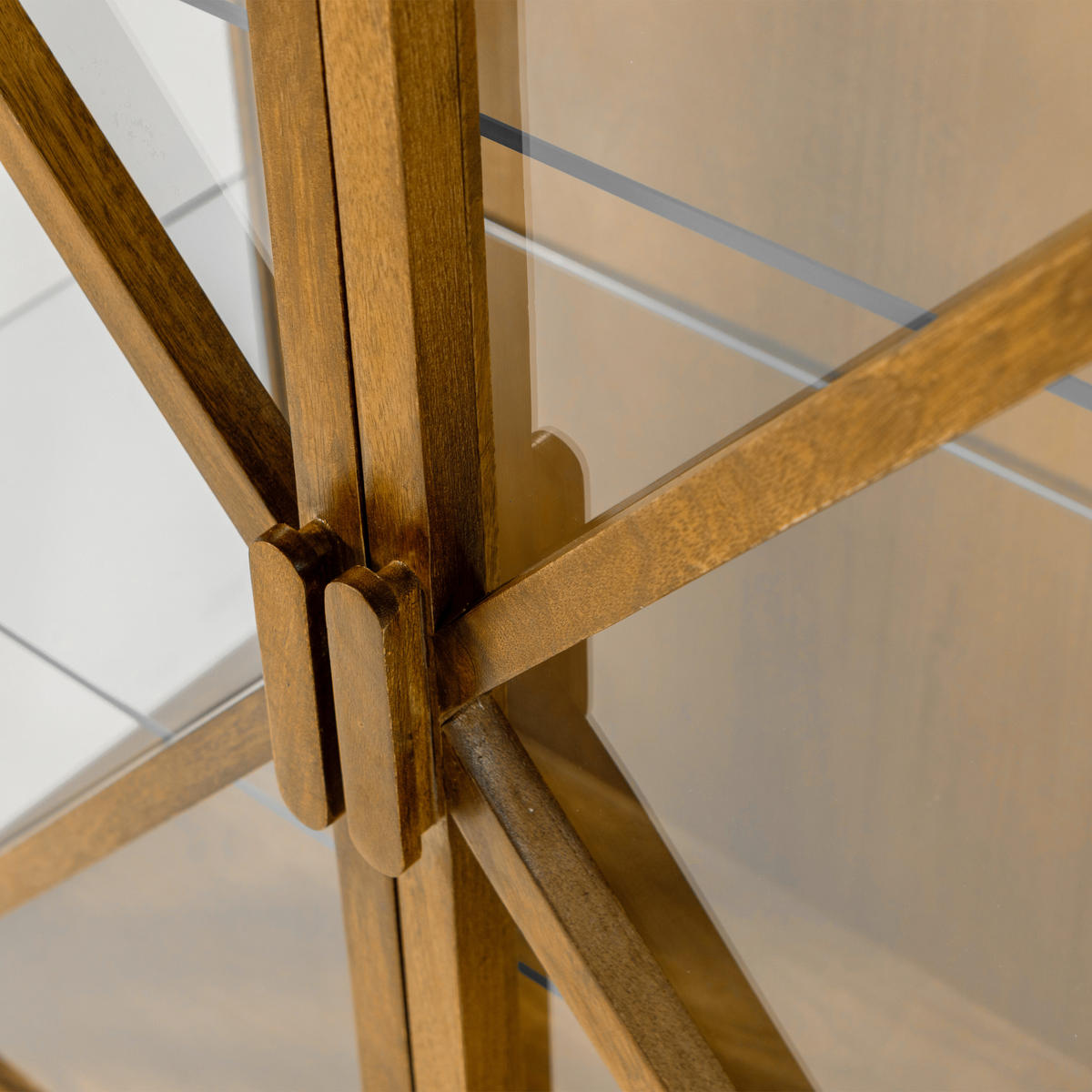 VITRINE Kella in massiv Mangoholz Naturfarben  - Naturfarben, Design, Glas/Holz (100/132/44cm) - Livetastic