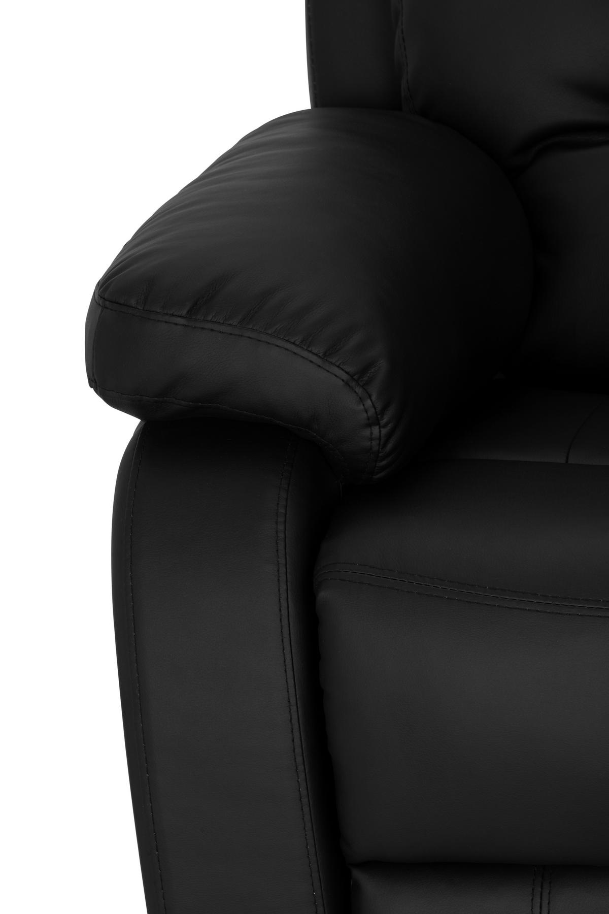 RELAXSESSEL Lederlook    - Schwarz, KONVENTIONELL, Textil/Metall (90/102/76/101/163cm) - Livetastic