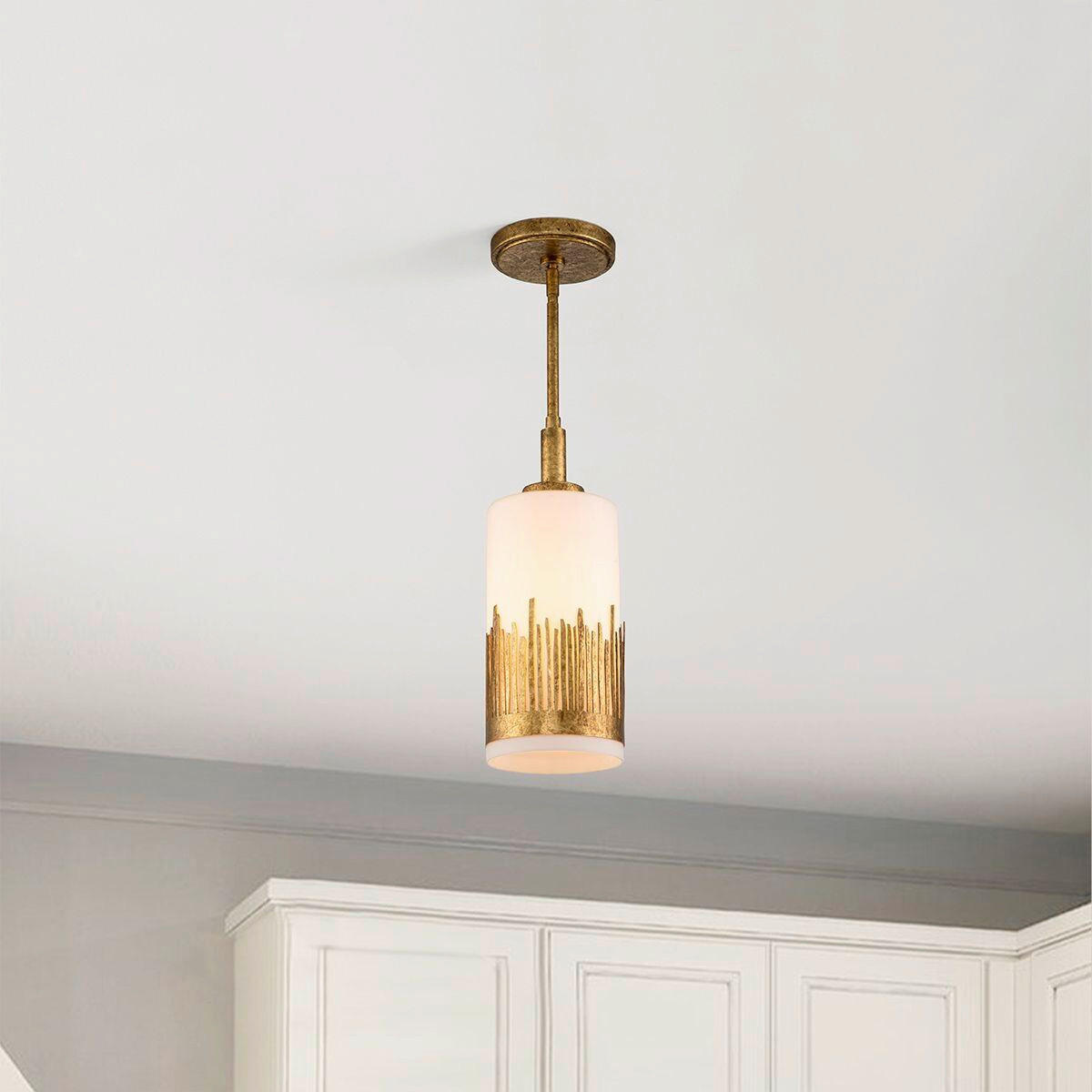 HÄNGELEUCHTE Quintiesse 56,5/15,9/15,9 cm  - Goldfarben, KONVENTIONELL, Glas/Metall (56,5/15,9/15,9cm) - Elstead Lighting