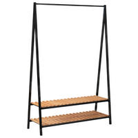 GARDEROBENSTÄNDER in Schwarz, Kieferfarben 120/180/43 cm   - Schwarz/Kieferfarben, Design, Holz/Metall (120/180/43cm)