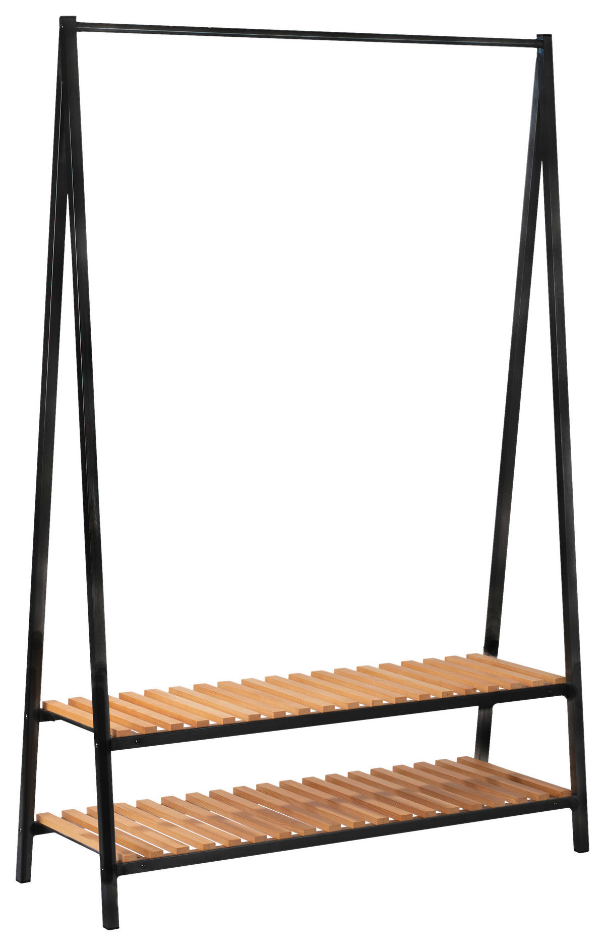 GARDEROBENSTÄNDER in Schwarz, Kieferfarben 120/180/43 cm   - Schwarz/Kieferfarben, Design, Holz/Metall (120/180/43cm)