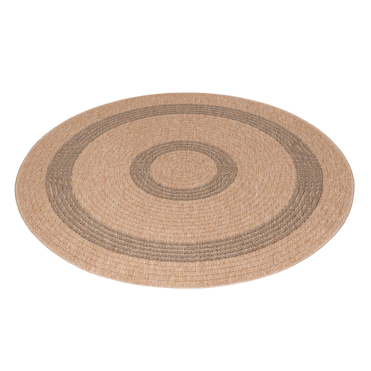 OUTDOORTEPPICH 80/80 cm Comilla Schwarz, Beige  - Beige/Schwarz, Basics, Textil (80/80cm) - Novel