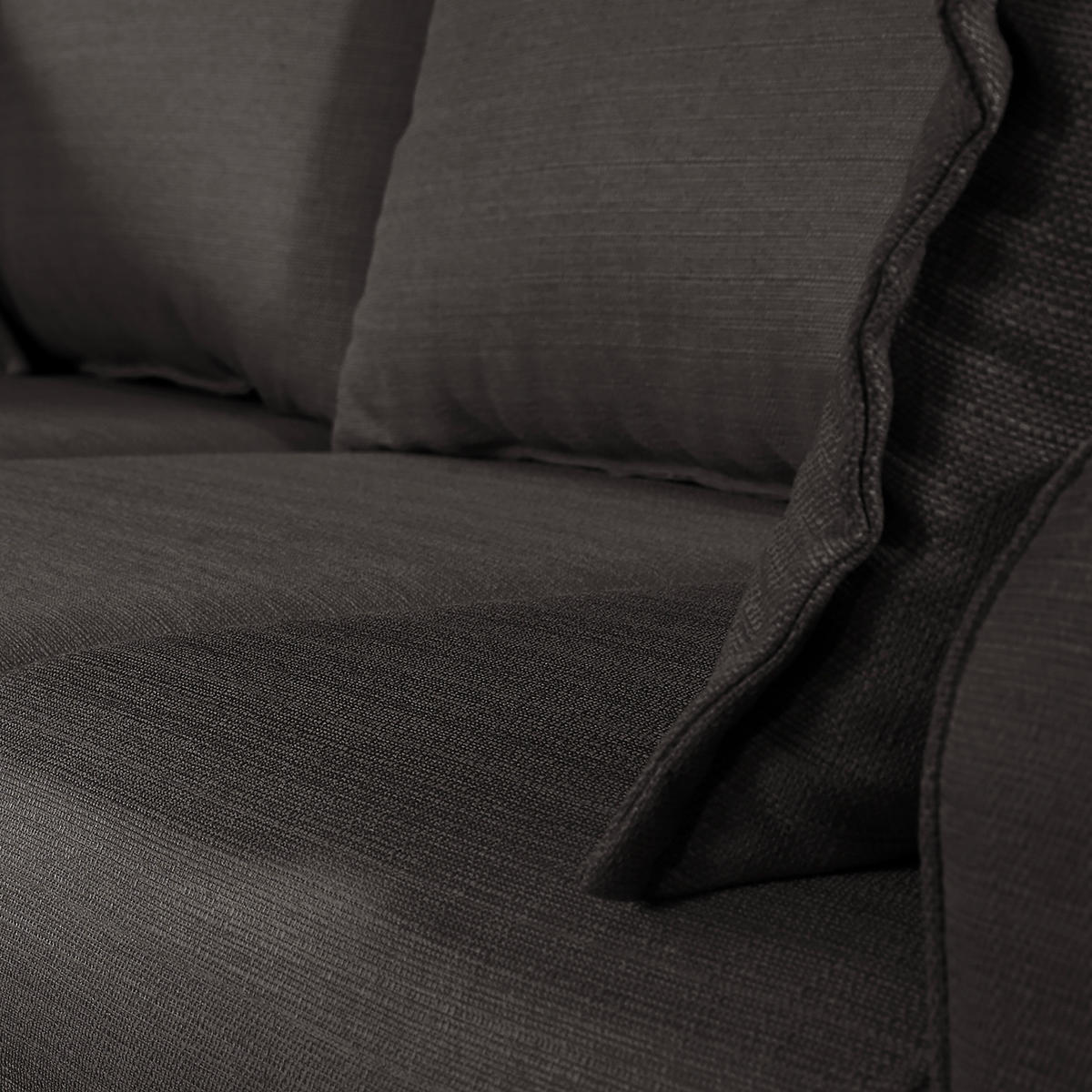 ECKSOFA Beata Dunkelgrau Mikrofaser  - Wengefarben/Dunkelgrau, Design, Holz/Textil (150/230cm) - Livetastic