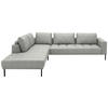 ECKSOFA Flachgewebe Silberfarben  - Silberfarben/Schwarz, Design, Textil/Metall (270/308cm) - Pure Home Lifestyle