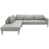 ECKSOFA  in Flachgewebe Silberfarben  270/308 cm  - Silberfarben/Schwarz, Design, Textil/Metall (270/308cm) - Pure Home Lifestyle