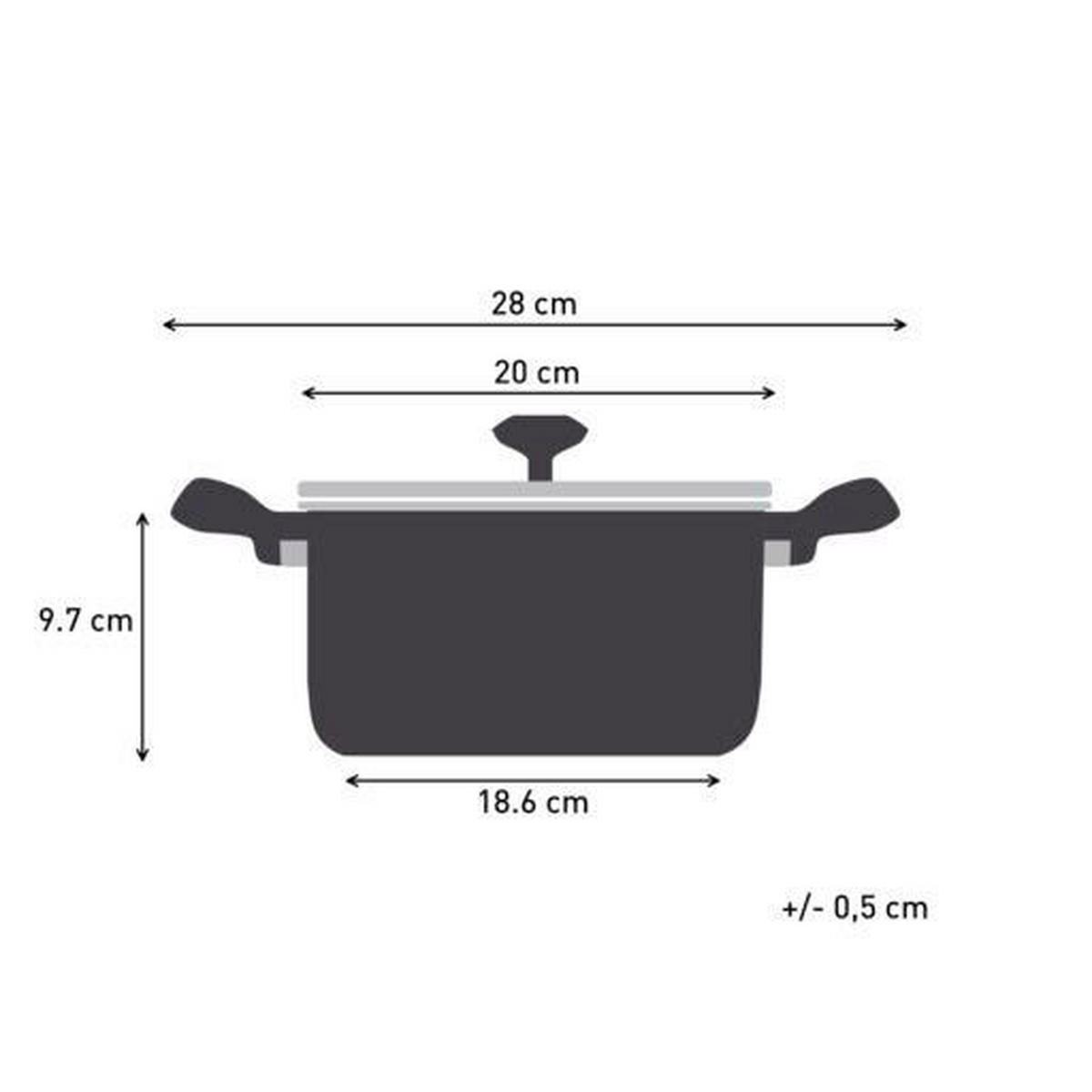 PÖRKÖLTES FŐZŐEDÉNY 2.8 l  - világosszürke/szürke, Basics, üveg/fém (15.65cm) - Tefal