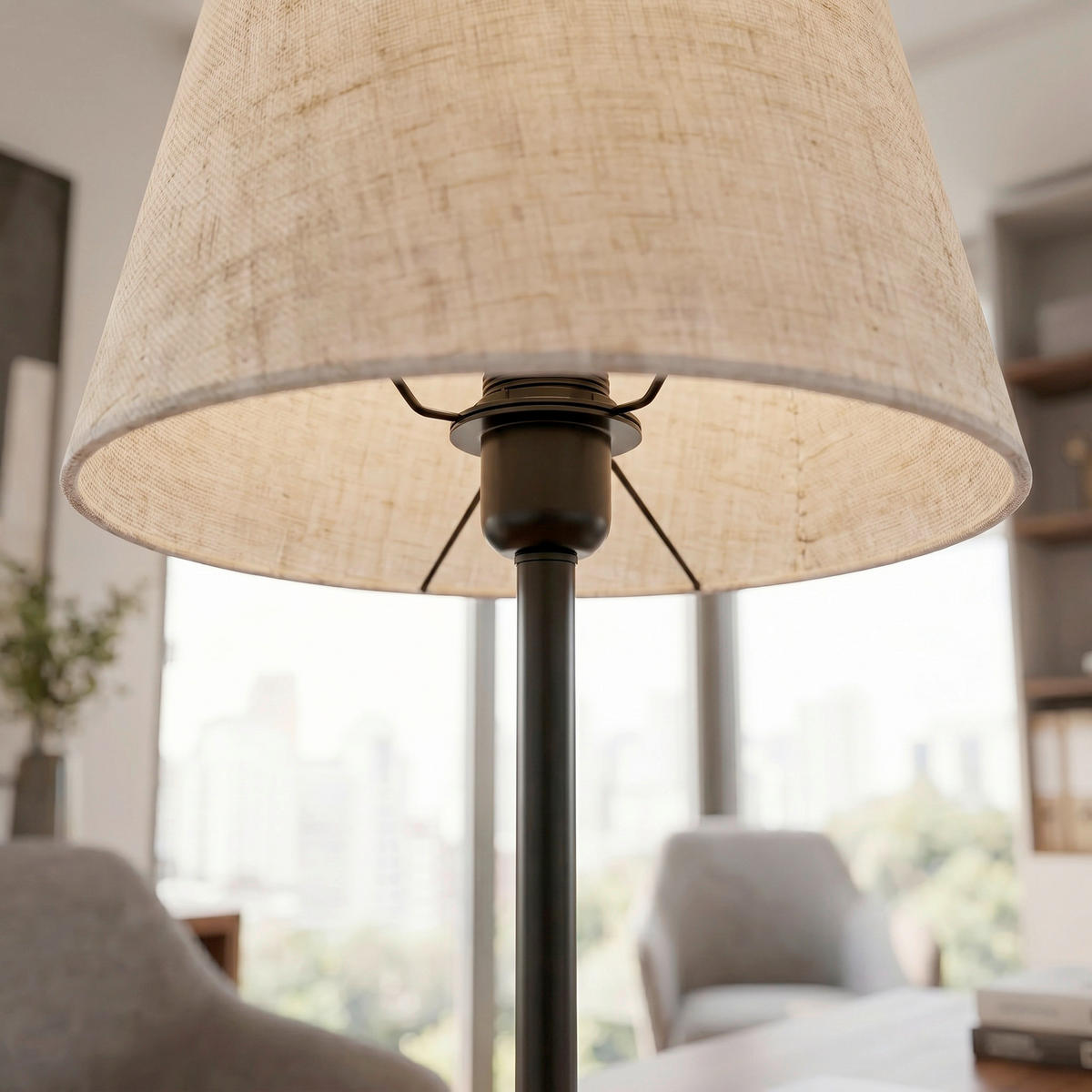 BORDSLAMPA Basic 15/29 cm   - beigebrun/svart, Klassisk, metall/textil (15/29cm) - Boxxx