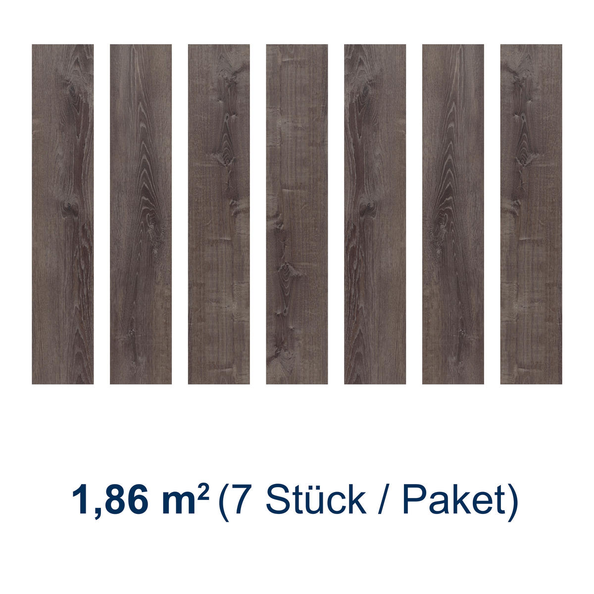 DESIGNBODEN More+  per  m² - Eichefarben/Dunkelbraun, Basics, Kunststoff (121/22/0.5cm)