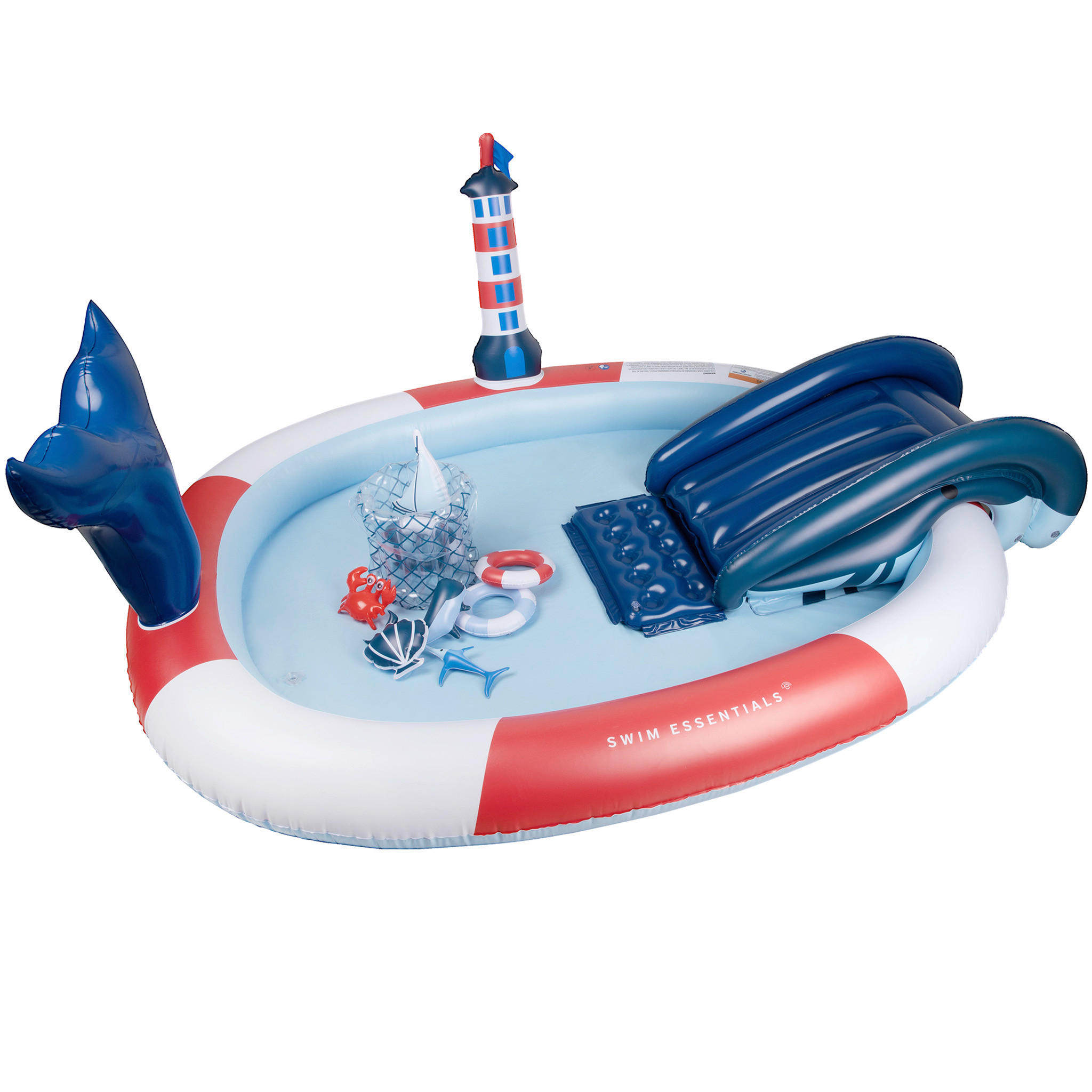 SPIELPOOL Whale Adventure Pool 215/84/156 cm  - Rot/Weiß, Basics, Kunststoff (215/84/156cm)