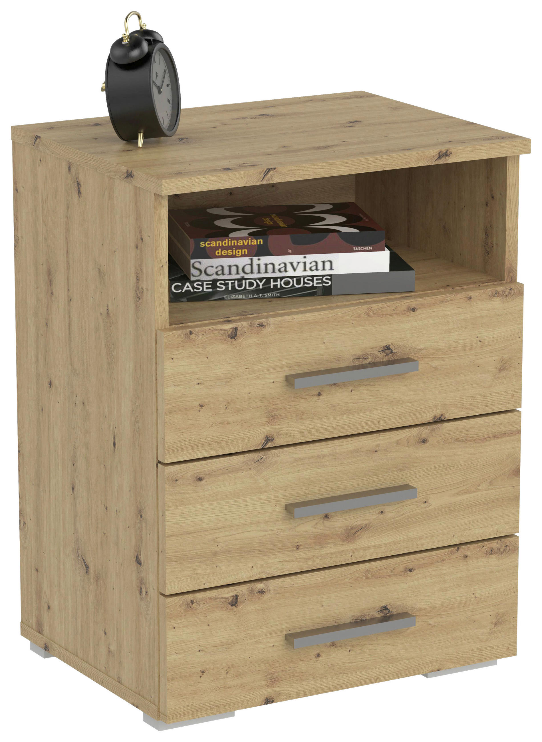 Carryhome Nachtschrank Eiche Artisan 45x62x35 cm