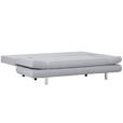 SCHLAFSOFA Flachgewebe Hellgrau  - Chromfarben/Hellgrau, Design, Kunststoff/Textil (194/73/91cm) - Xora
