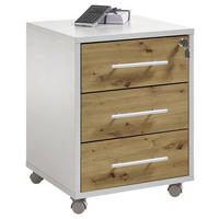 ROLLCONTAINER 43/56/42 cm  - Eichefarben/Silberfarben, Konventionell, Holzwerkstoff/Kunststoff (43/56/42cm) - Xora