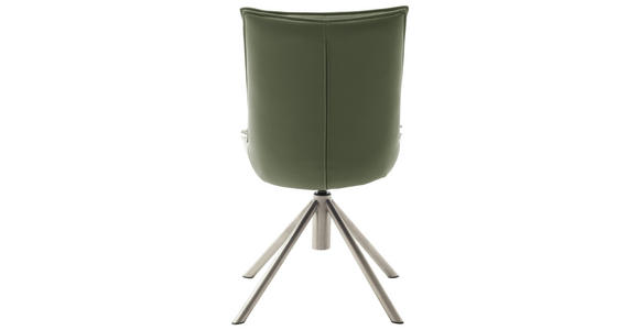 STUHL drehbar beschichtet Edelstahlfarben, Olivgrün - Edelstahlfarben/Olivgrün, Design, Textil/Metall (49/90/65cm) - Novel