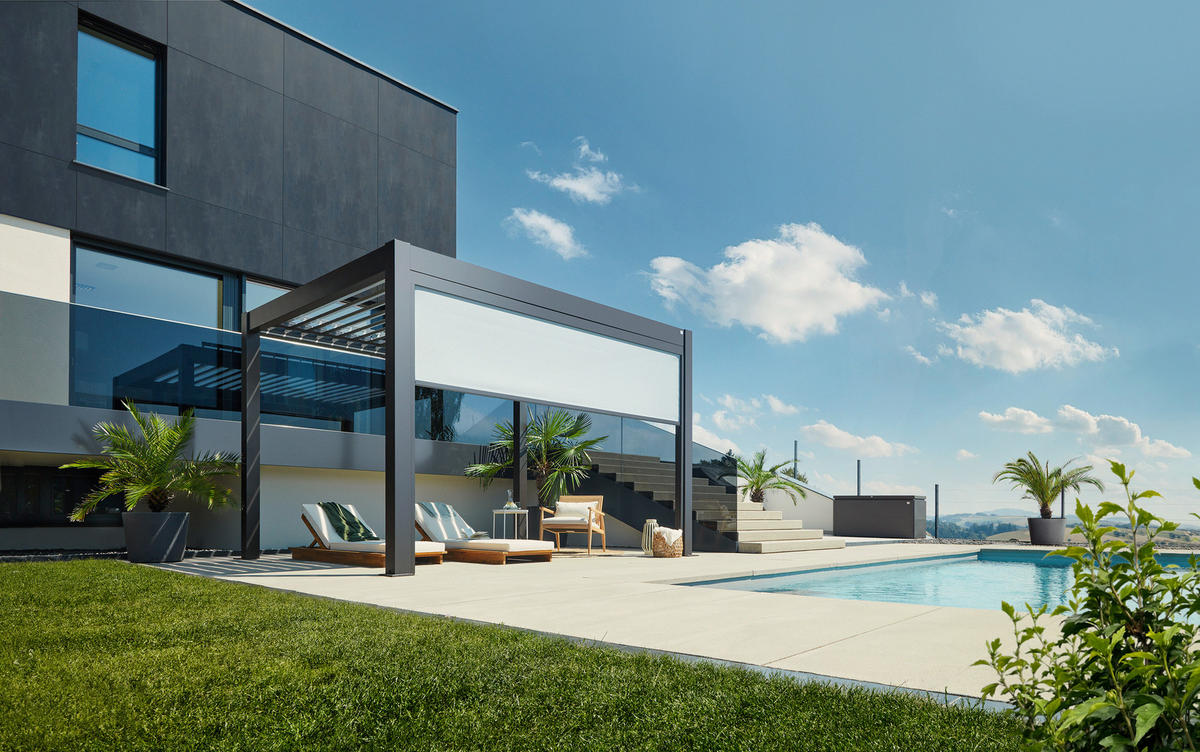 PAVILLON - Dunkelgrau, Design, Metall (404,5/264/312cm) - Biohort