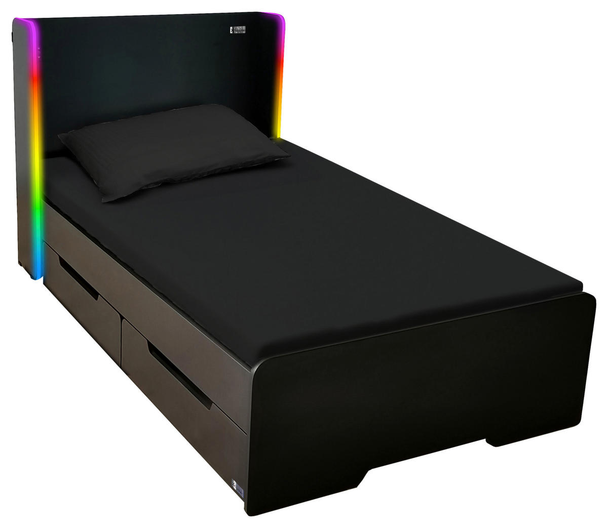 BETT 90/190 cm  in Schwarz  - Schwarz, MODERN, Holzwerkstoff (90/190cm) - X Rocker