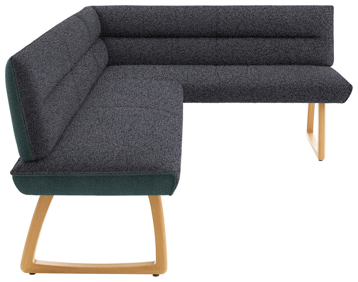 ECKBANK in Holz, Textil Petrol, Dunkelgrau  - Eichefarben/Dunkelgrau, Design, Holz/Textil (237/162cm) - Koinor