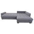 ECKSOFA Grau Cord Rückenkissen, Armlehnenkissen, Bettkasten, Schlaffunktion, Rücken echt, Liegefläche im Originalstoff  - Schwarz/Grau, KONVENTIONELL, Kunststoff/Textil (304/212cm) - Carryhome