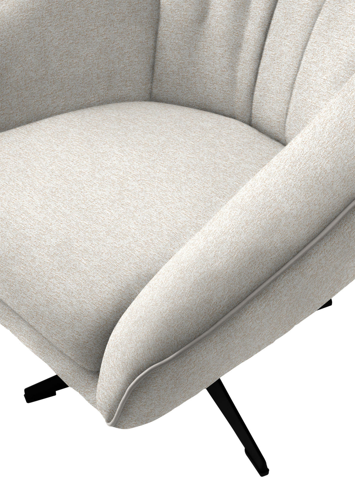 SESSEL in Webstoff Creme  - Creme/Schwarz, Design, Textil/Metall (80/78/80cm) - Stylife