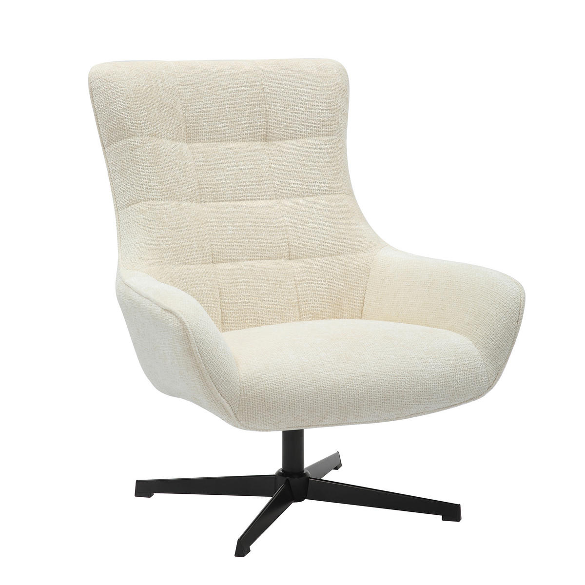 SESSEL in Chenille Beige  - Beige/Schwarz, MODERN, Textil/Metall (81/103/85cm) - Livetastic