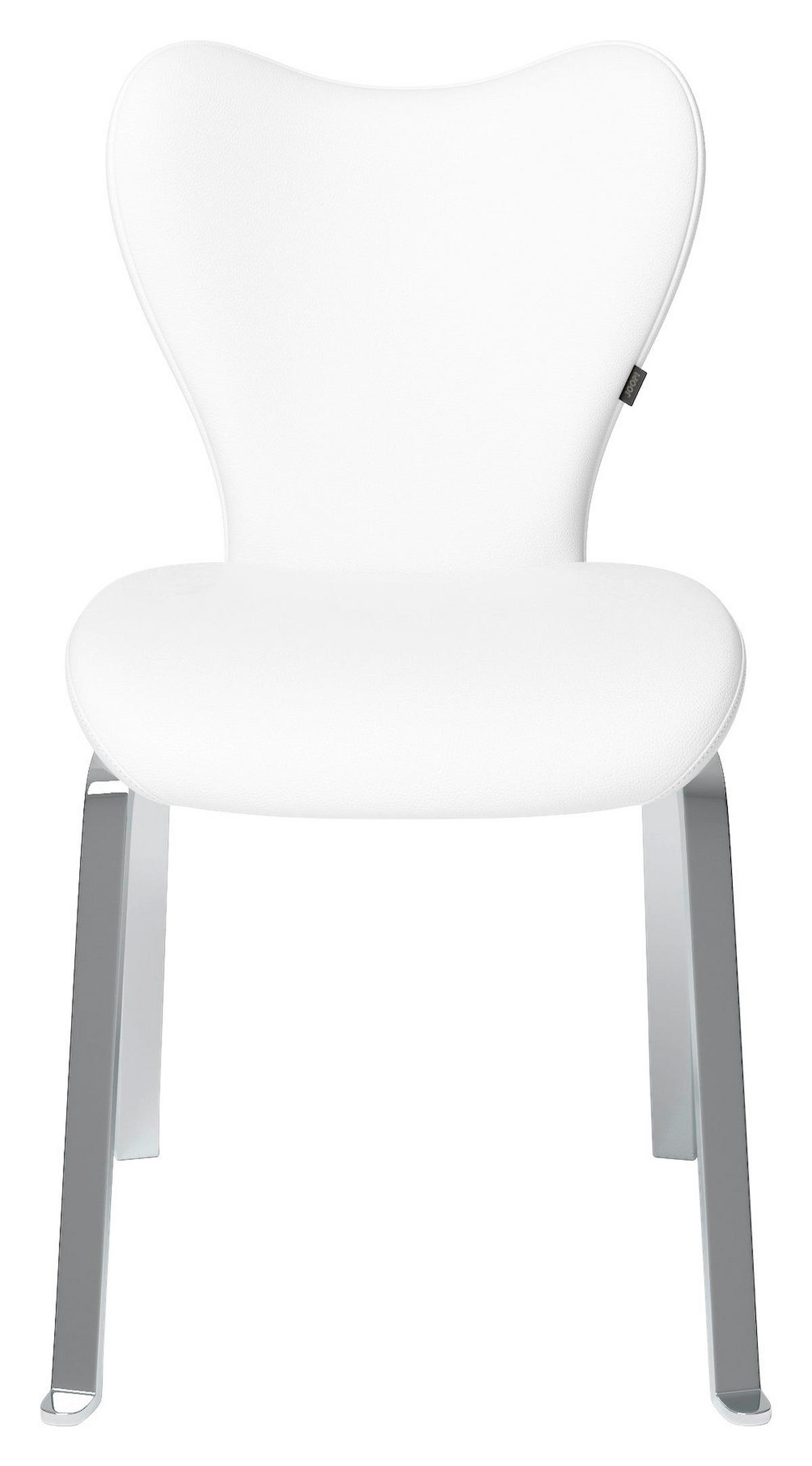 STUHL  in Echtleder pigmentiert  - Chromfarben/Weiss, Design, Leder/Metall (53/89/65cm) - Joop!