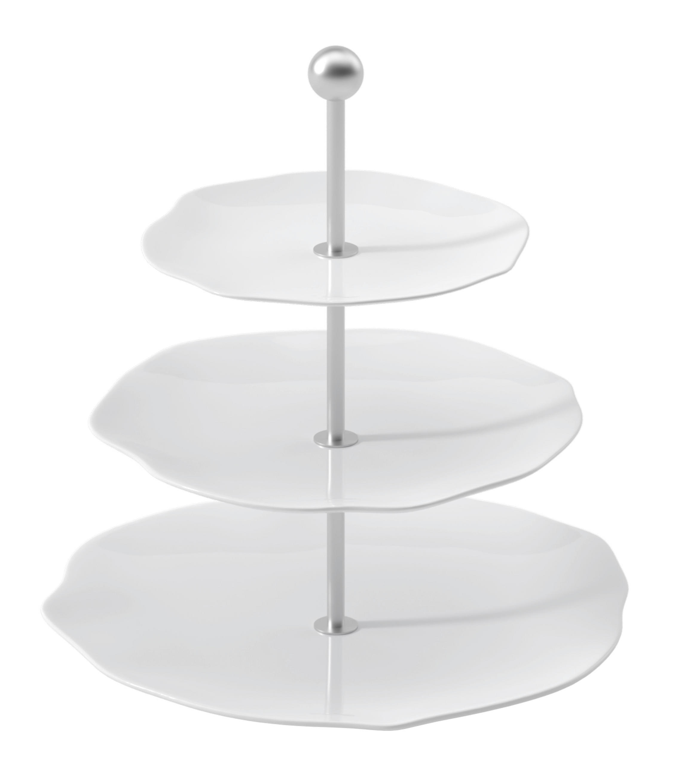 ETAGERE 3-stöckig - Weiss/Edelstahlfarben, Basics, Keramik/Metall (27,5/27cm) - Villeroy & Boch