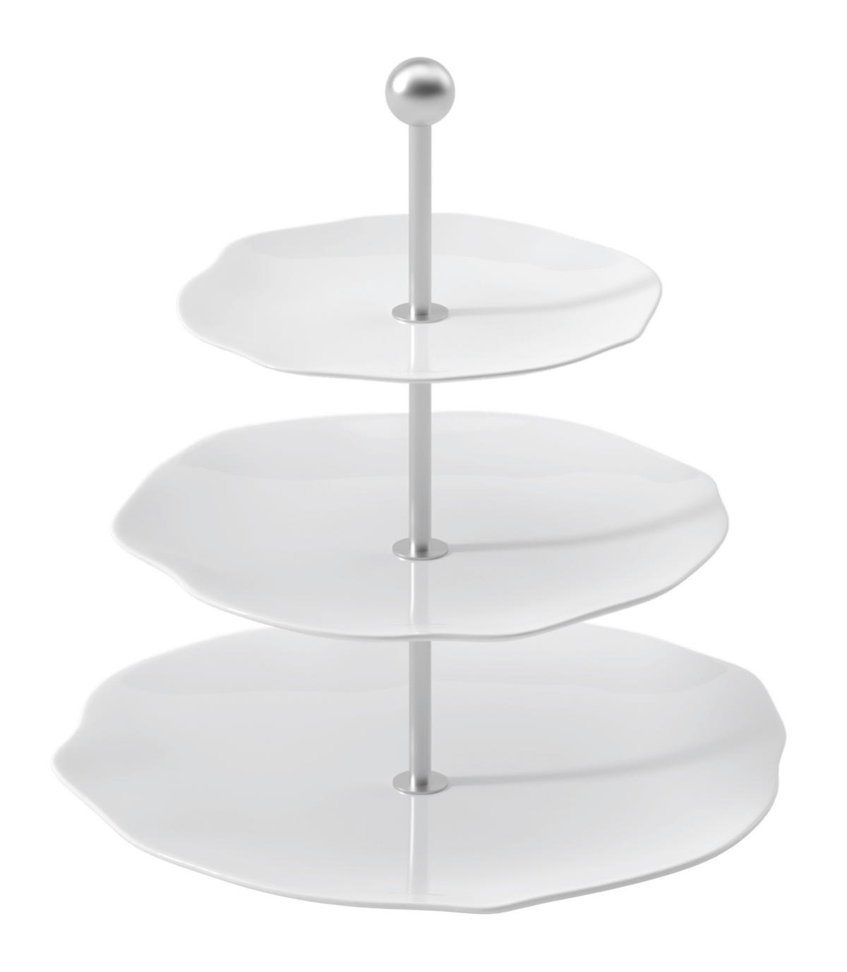 ETAGERE 3-stöckig - Weiss/Edelstahlfarben, Basics, Keramik/Metall (27,5/27cm) - Villeroy & Boch