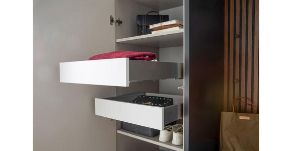 GARDEROBE 5-teilig  in 196/233/59 cm  - Anthrazit/Nussbaumfarben, Design, Holz/Holzwerkstoff (196/233/59cm) - Moderano