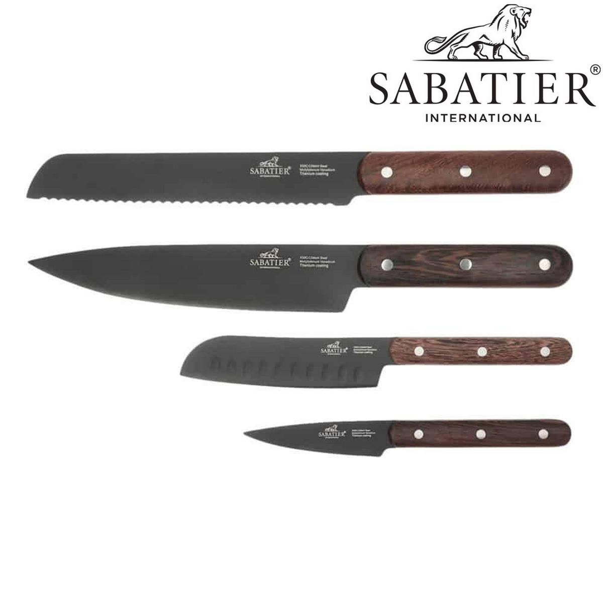 KNIVSET  - svart/mörkbrun, Design, metall/trä (26/2,8/38cm)