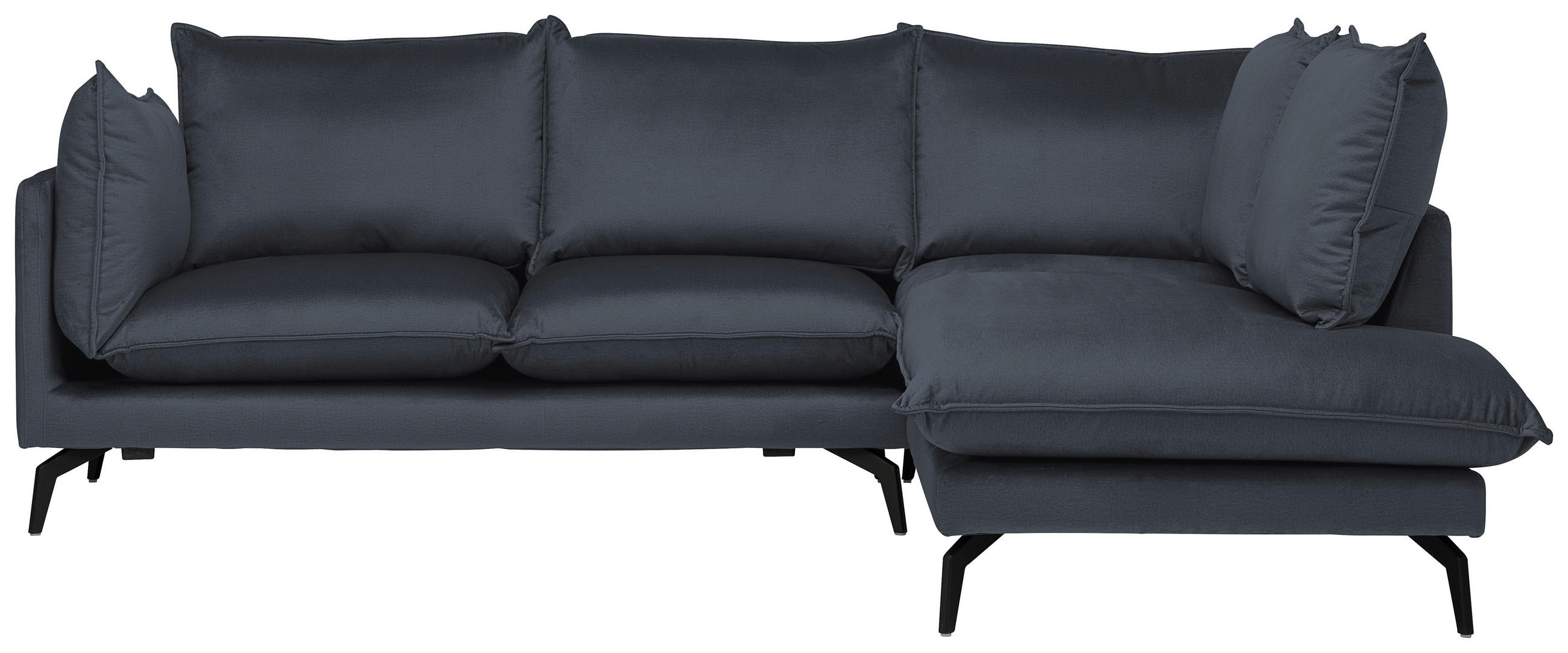 HÖRNSOFFA i sammet antracit  - svart/antracit, Design, metall/textil (241/200cm) - Carryhome