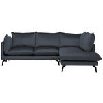 ECKSOFA in Samt Anthrazit  - Anthrazit/Schwarz, Design, Textil/Metall (241/200cm) - Carryhome