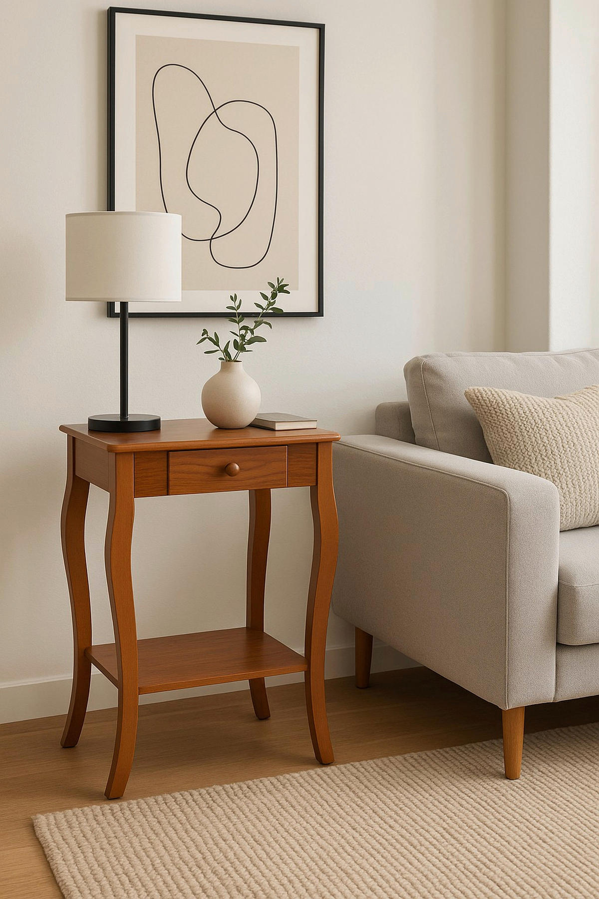 BEISTELLTISCH 36/36/61 cm Kautschukholz massiv Eichefarben  - Eichefarben, KONVENTIONELL, Holz/Holzwerkstoff (36/36/61cm) - MID.YOU