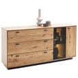 SIDEBOARD Anthrazit, Eichefarben  179/86/44 cm  - Eichefarben/Anthrazit, Natur, Glas/Holz (179/86/44cm) - Linea Natura