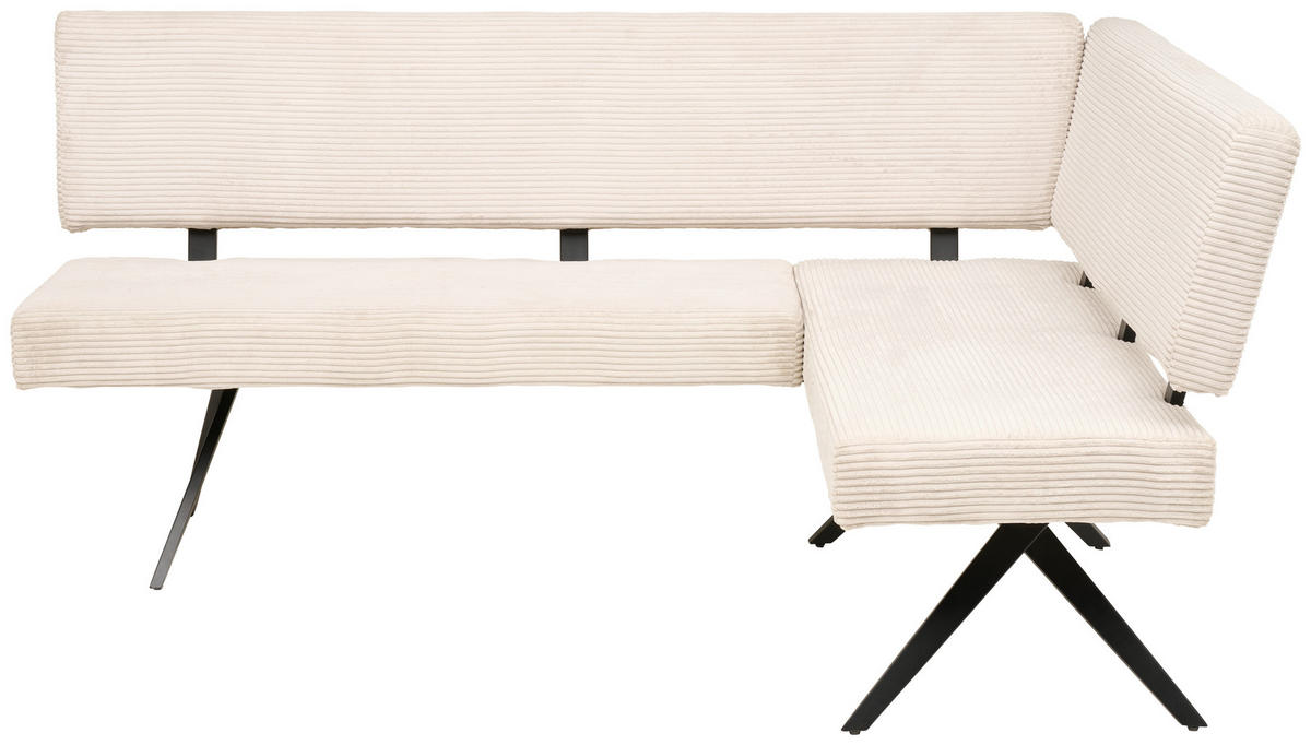 ECKBANK 190/150 cm  in Beige  - Beige/Schwarz, KONVENTIONELL, Textil/Metall (190/150cm) - MID.YOU