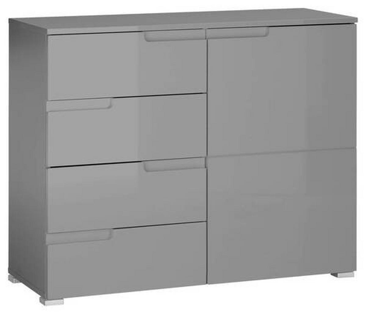 KOMMODE 100/80/40 cm  - Silberfarben/Grau, Basics, Holzwerkstoff/Kunststoff (100/80/40cm)