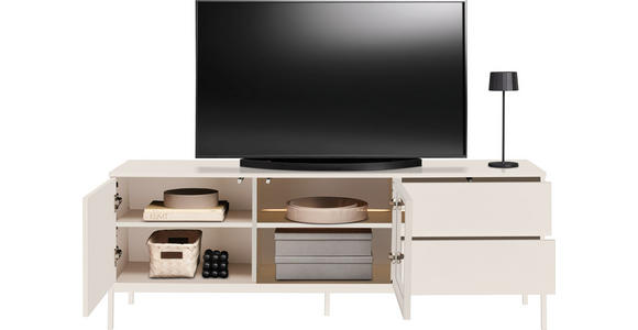 LOWBOARD  in 153,6/56/38 cm  - Kaschmir, KONVENTIONELL, Glas/Holzwerkstoff (153,6/56/38cm) - Voleo