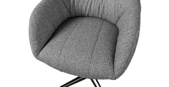 ARMLEHNSTUHL in Eisen Webstoff - Schwarz/Grau, Design, Textil/Metall (63/85/66cm) - Novel
