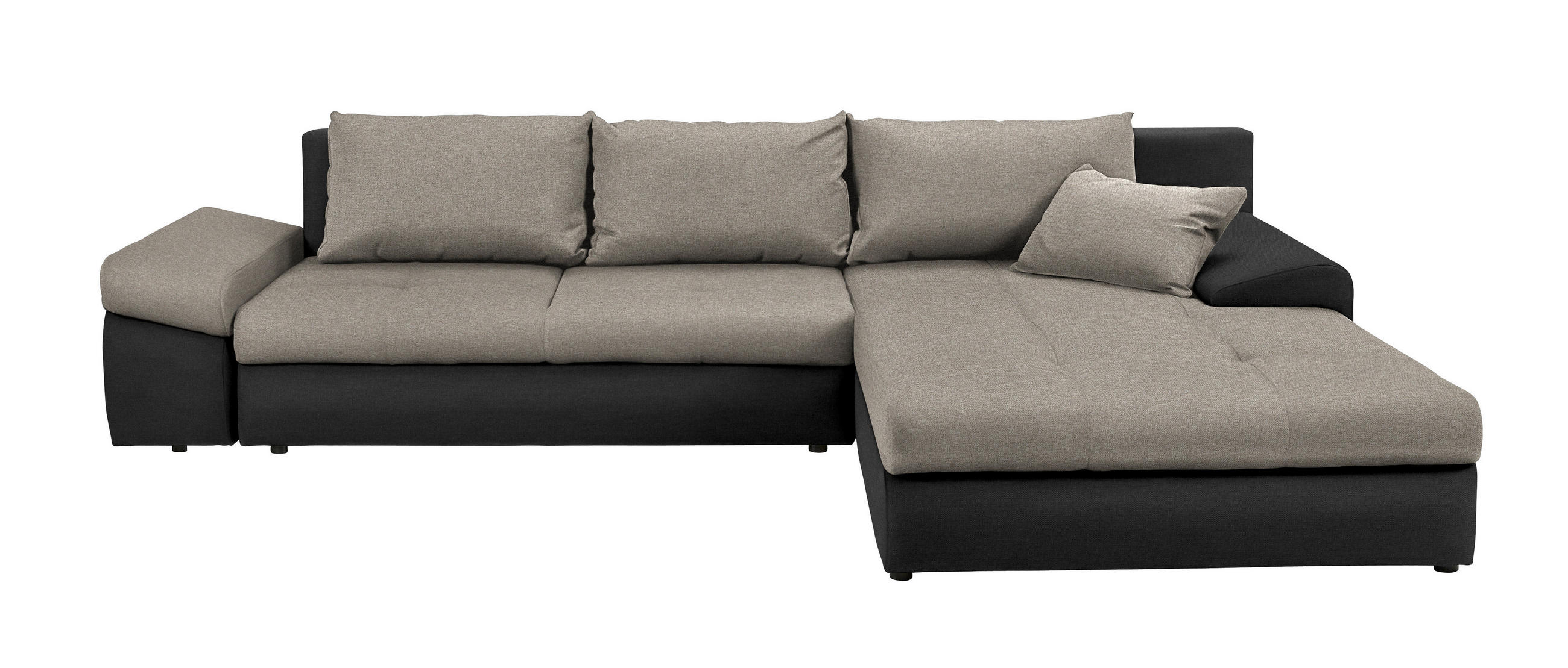 ECKSOFA in Webstoff Anthrazit, Greige  - Greige/Anthrazit, Design, Kunststoff/Textil (313/215cm) - Carryhome