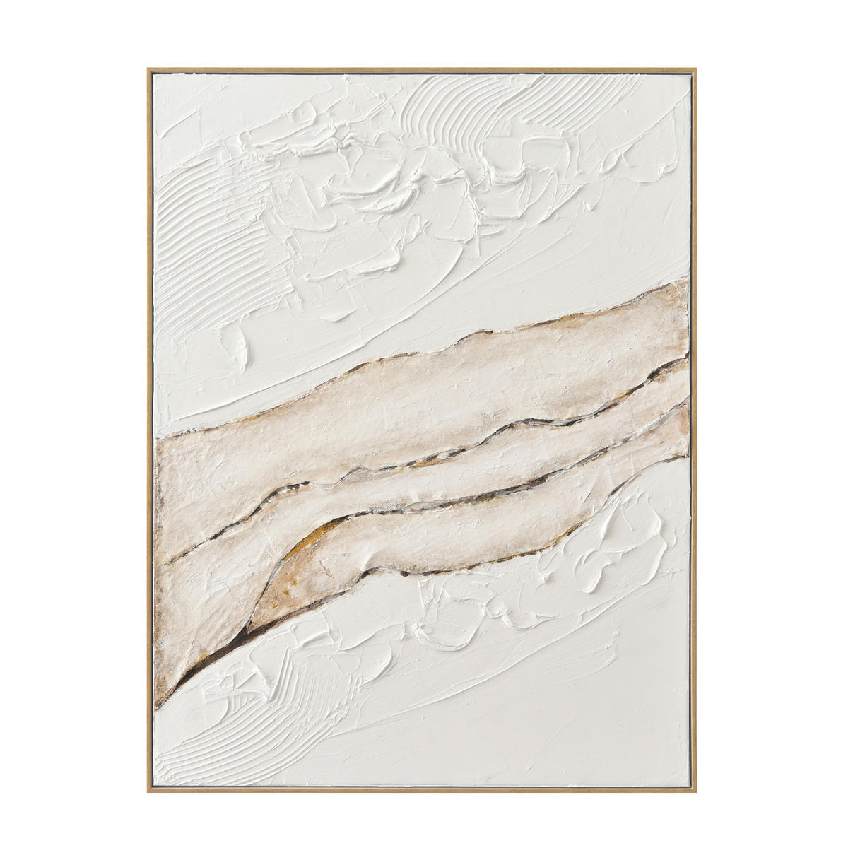 ÖLGEMÄLDE Abstraktes 90/120 cm  - Beige/Weiß, Design, Holz/Kunststoff (90/120cm) - Monee