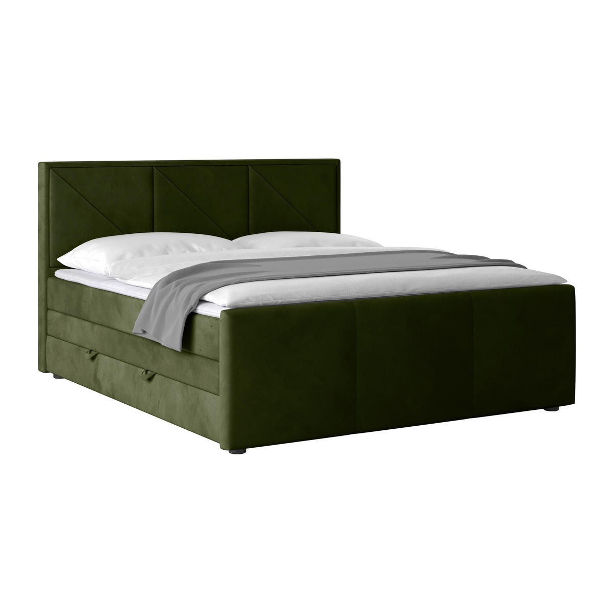 BOXSPRINGBETT 180/200 cm  in Grün  - Grün, Modern, Holz/Kunststoff (180/200cm) - MID.YOU