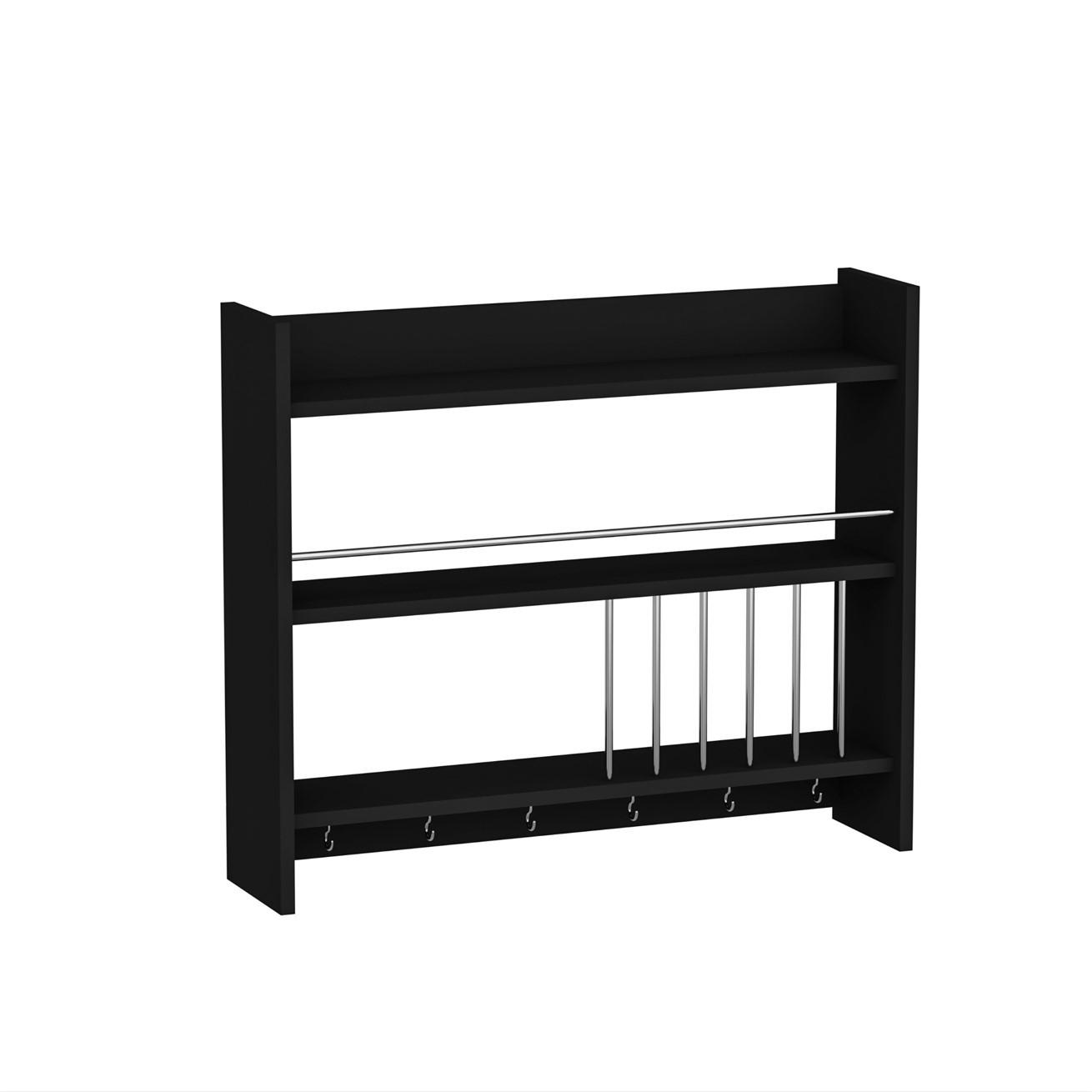 Gewürzregal Aphrodite Schwarz B: 85 cm