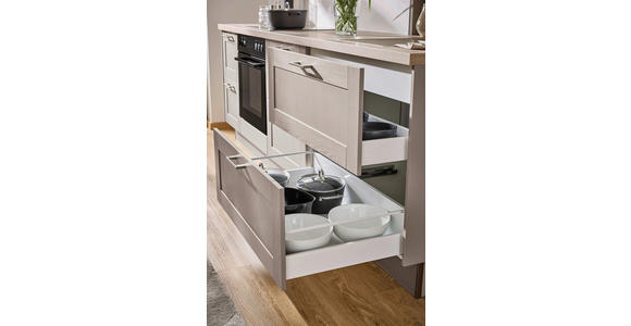 EINBAUKÜCHE   - Eichefarben/Grau, Design, Holzwerkstoff - Xora