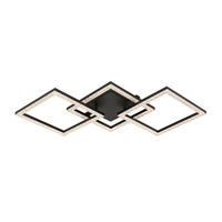 LED PLAFONJERA - crna, Dizajnerski, metal/plastika (76,4/35,7/8cm) - Novel