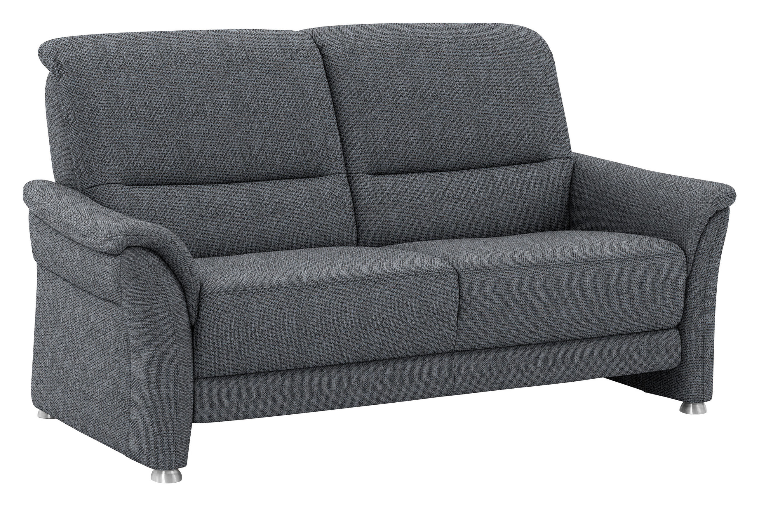 2,5-SITZER  in Flachgewebe Anthrazit  - Anthrazit/Alufarben, KONVENTIONELL, Textil/Metall (172/96/93cm) - Beldomo Premium