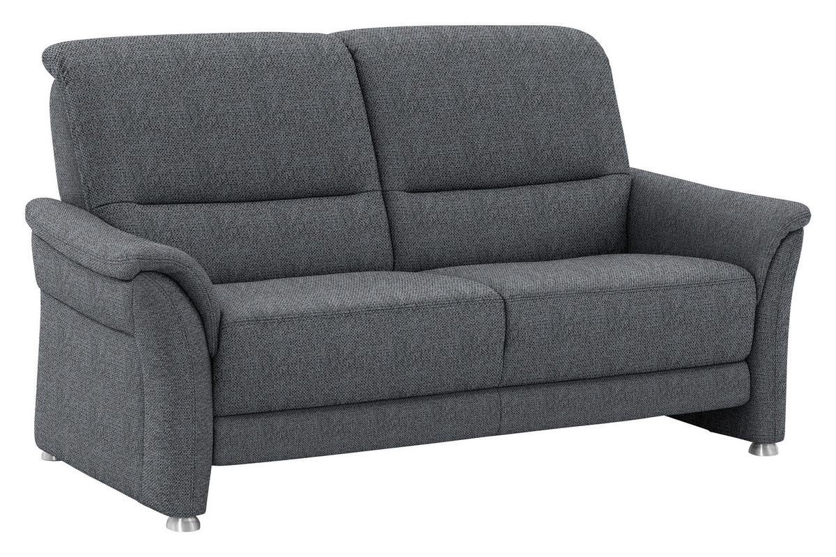 SITZGARNITUR  in Flachgewebe Anthrazit  - Anthrazit/Alufarben, KONVENTIONELL, Textil/Metall (198/172/96/93cm) - Beldomo Premium