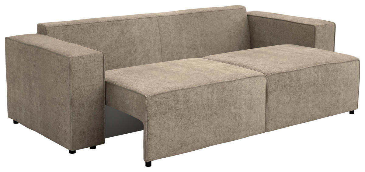 SCHLAFSOFA Webstoff Braun  - Schwarz/Braun, Design, Kunststoff/Textil (254/84/98cm) - Stylife