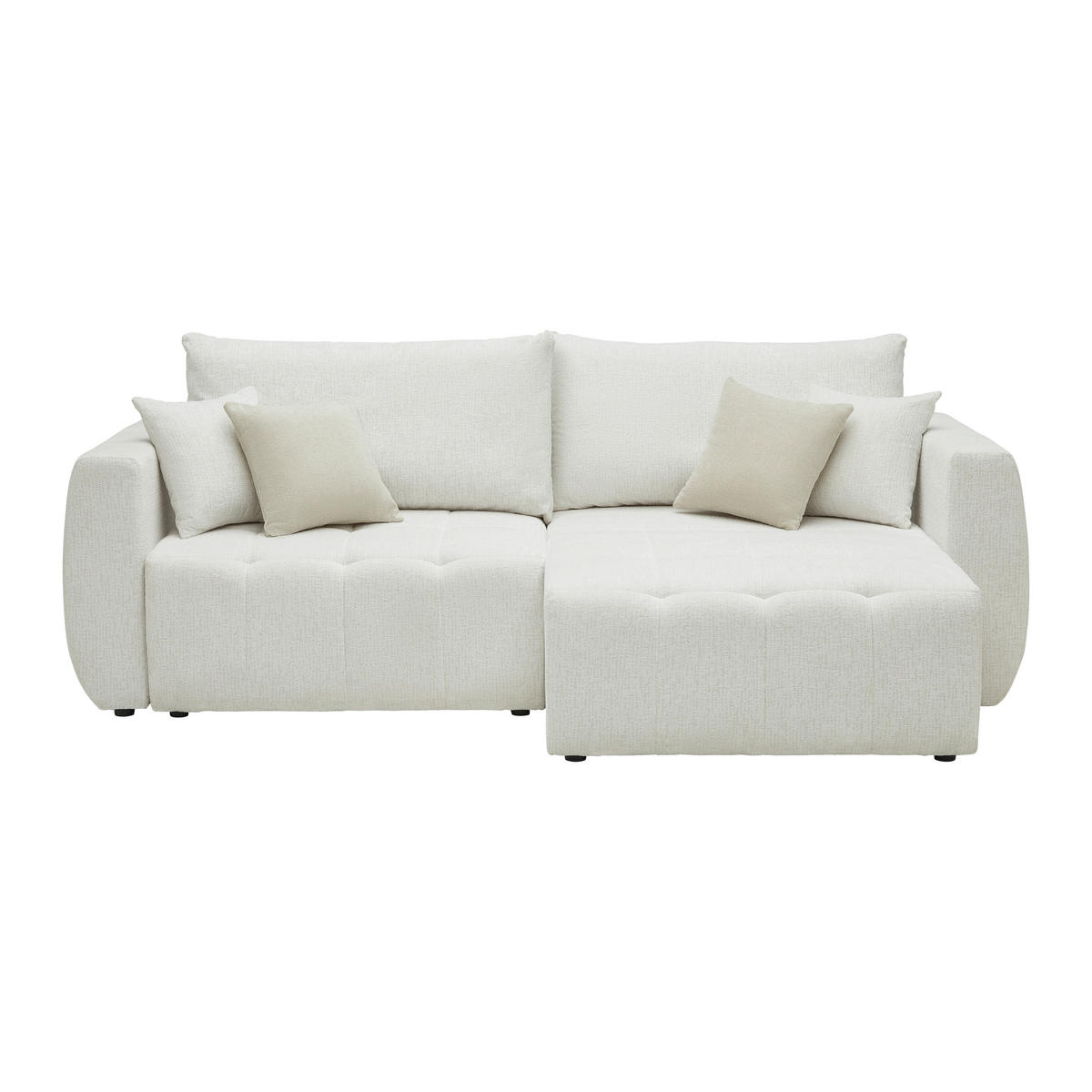 SCHLAFSOFA in Chenille, Jacquard Creme  - Beige/Creme, Kunststoff/Textil (245/74-90/104cm) - MID.YOU