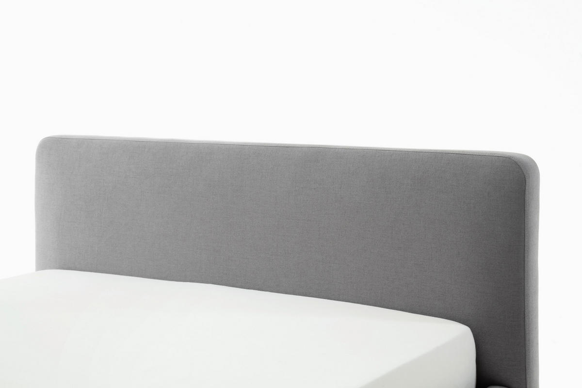 POLSTERBETT 180/200 cm  in Hellgrau  - Eichefarben/Hellgrau, Design, Holz/Textil (180/200cm) - Livetastic