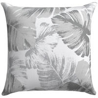 ZIERKISSEN in Grau, Weiß, Hellgrau Blätter 48/48 cm  - Hellgrau/Weiß, Basics, Textil (48/48cm)