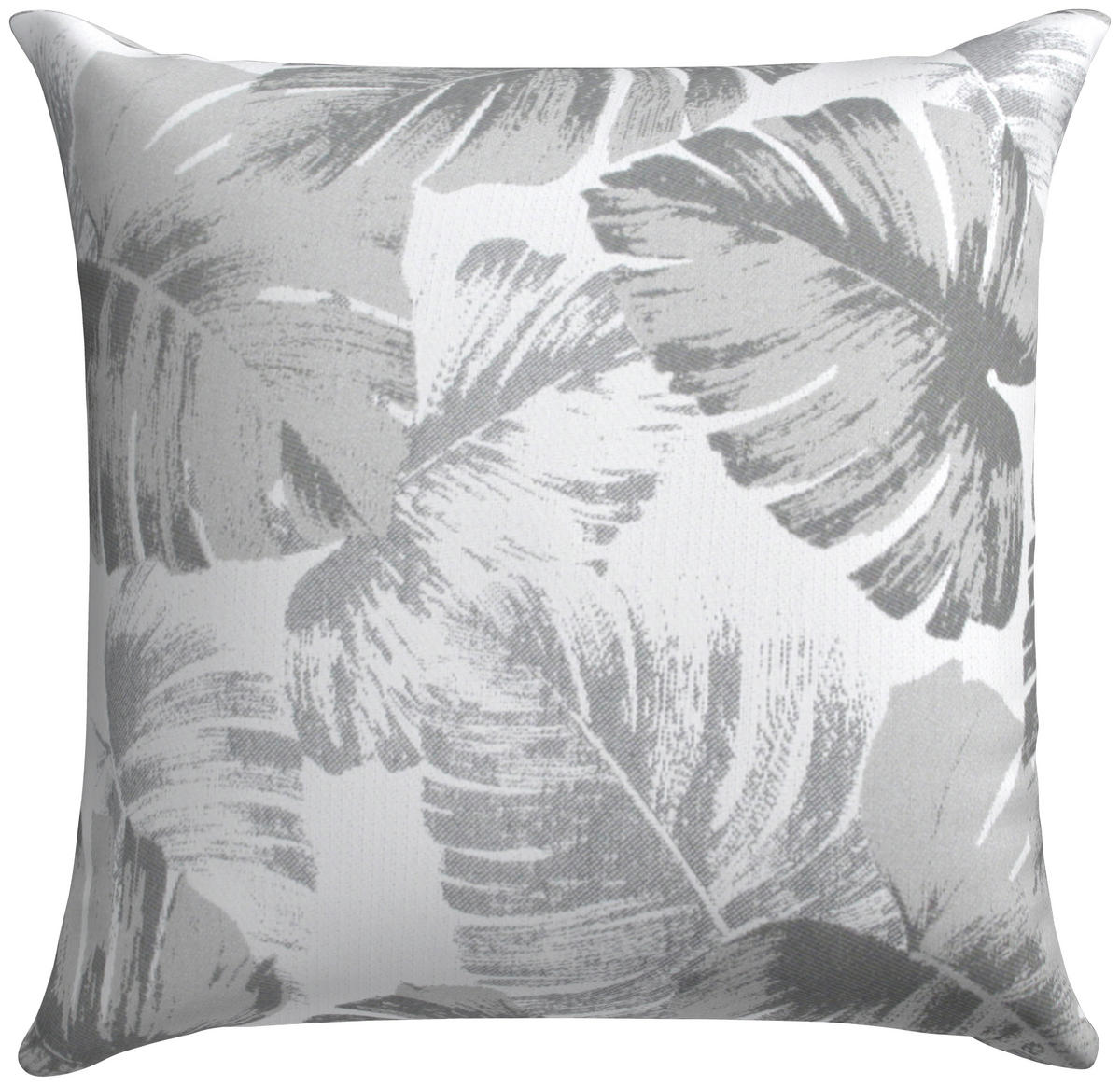 ZIERKISSEN in Grau, Weiß, Hellgrau Blätter 48/48 cm  - Hellgrau/Weiß, Basics, Textil (48/48cm)