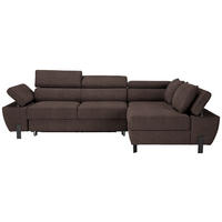 HÖRNSOFFA i vävt tyg mörkbrun  - svart/mörkbrun, Modern, metall/trämaterial (277/90/189cm) - MID.YOU